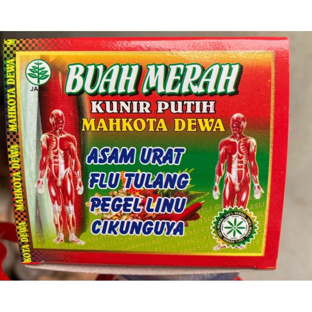 BUAH MERAH KUNIR PUTIH MAHKOTA DEWA OBAT ASAM URAT,FLU TULANG ,PEGAL LINU DAN CIKUNGUNYA.