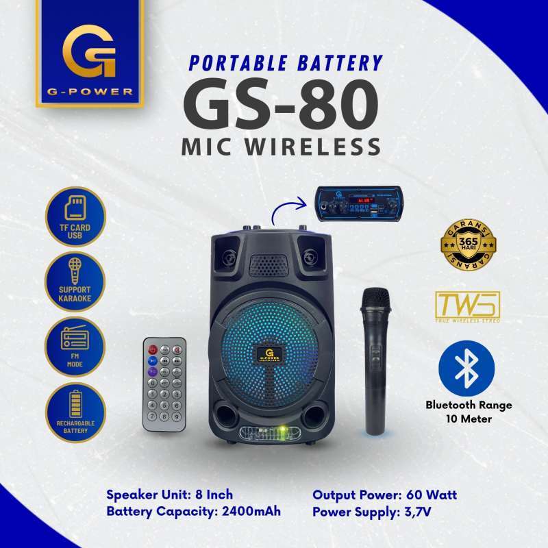 SPEAKER G-POWER GS-80 MIC WIRELESS