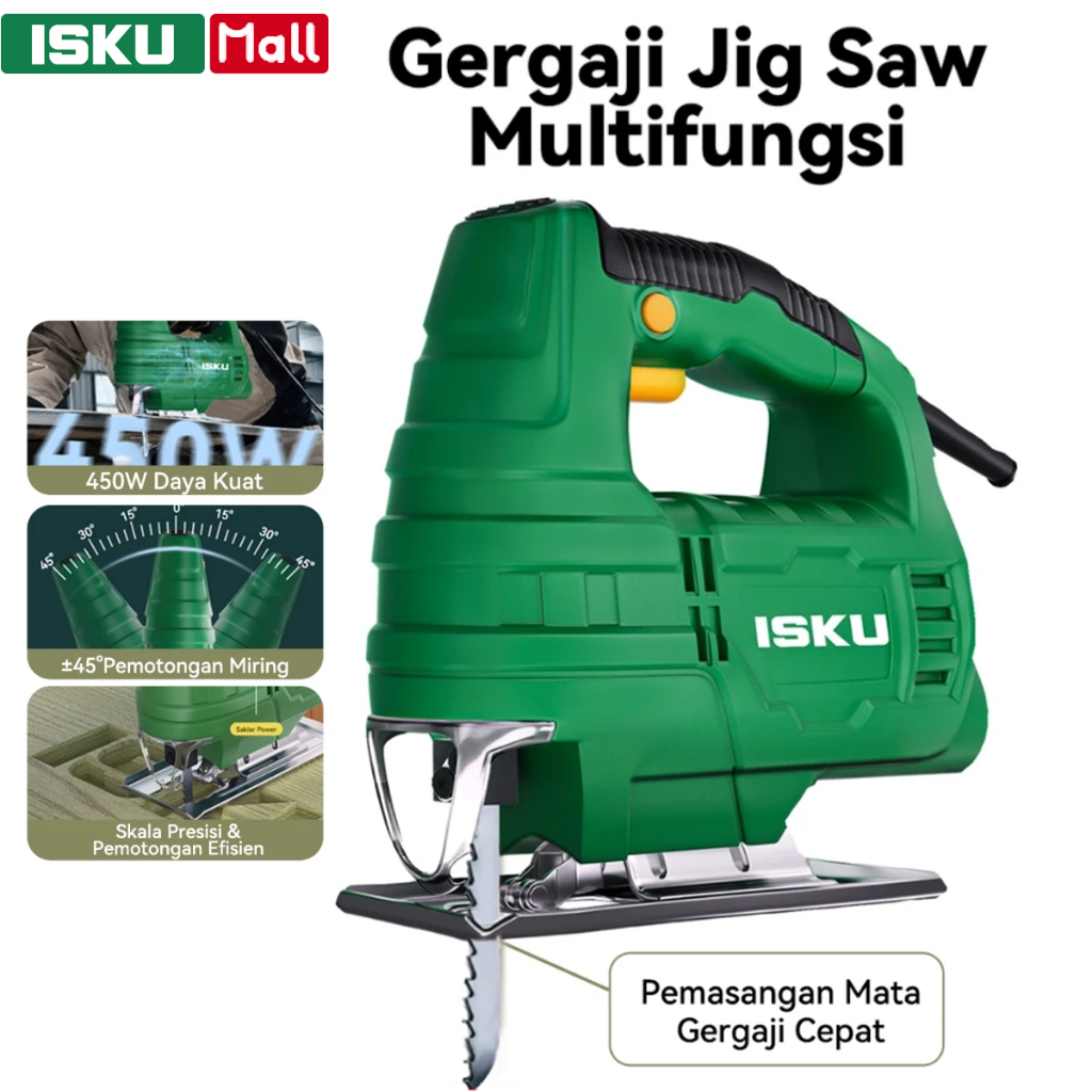 ISKU Gergaji Jig Saw Multifungsi Gergaji papan berdaya tinggi Gergaji potong Gergaji tangan Perkakas