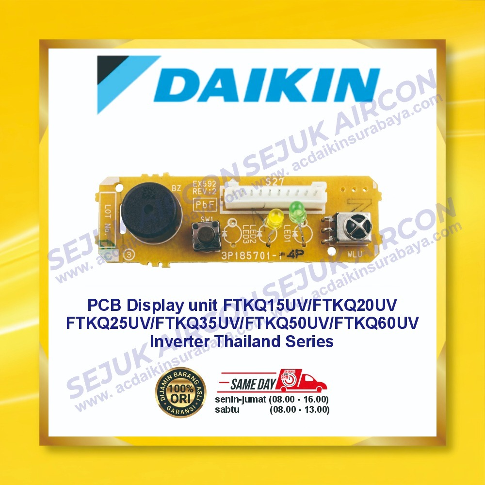 PCB DISPLAY SENSOR AC DAIKIN FTKQ15UV FTKQ20UV FTKQ25UV FTKQ35UV FTKQ50UV FTKQ60UV ORIGINAL 7900094