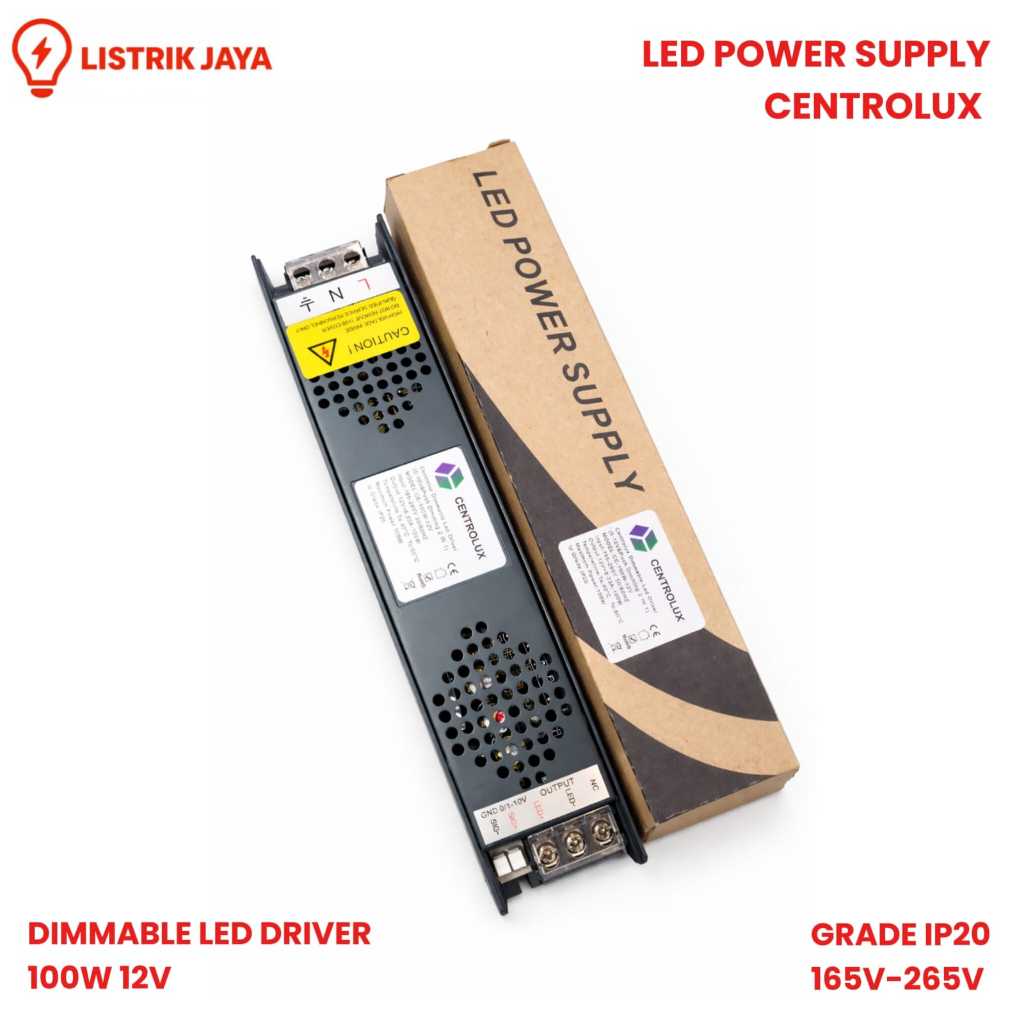 DIMMABLE LED DRIVER CENTROLUX 12V DC 100W TRAFO LAMPU LED