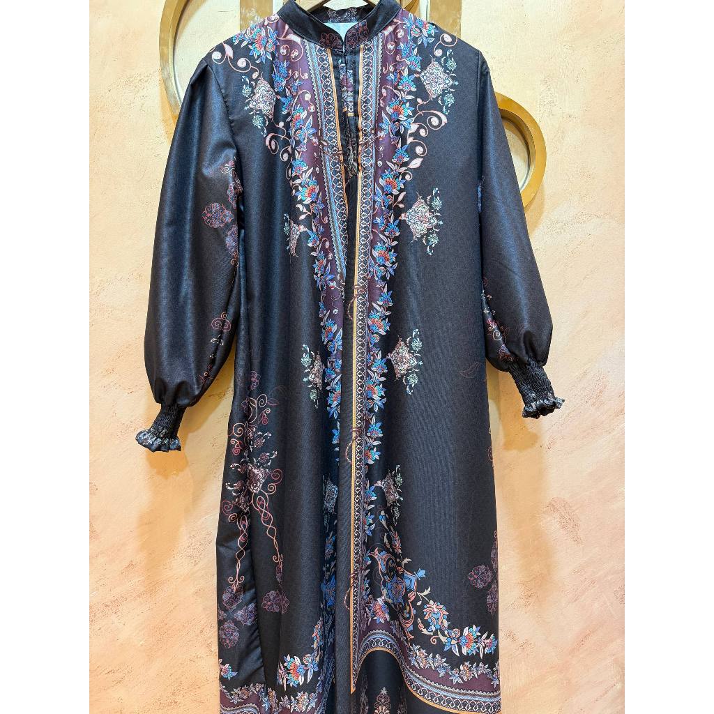 Hiraja - Gamis Kayla Bahan Katun Marina Full Digital Printing Mewah Elegant | New Product Raya 2026