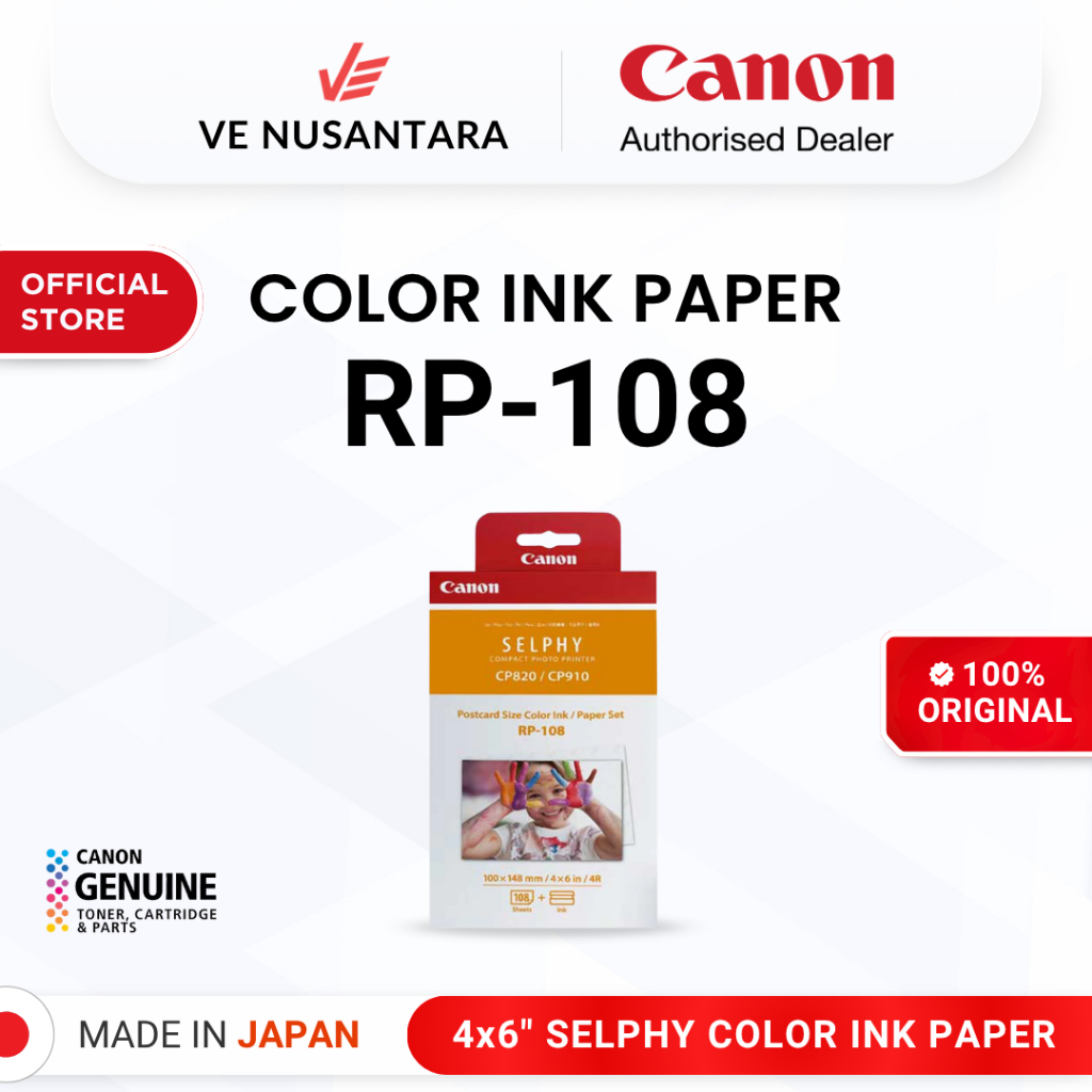 Canon Refill Paper RP108 for Selphy Photo Printer CP1000 CP1300 CP1500
