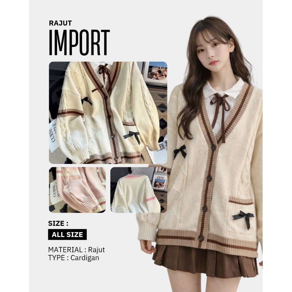 Cardigan Rajut Import-Lembut tebal