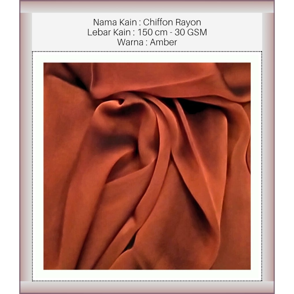 MAURA ATHALYA™ - YRB - Amber - Chiffon Fabric - Rayon Fabric - Kain Chiffon - Kain Rayon - Premium C