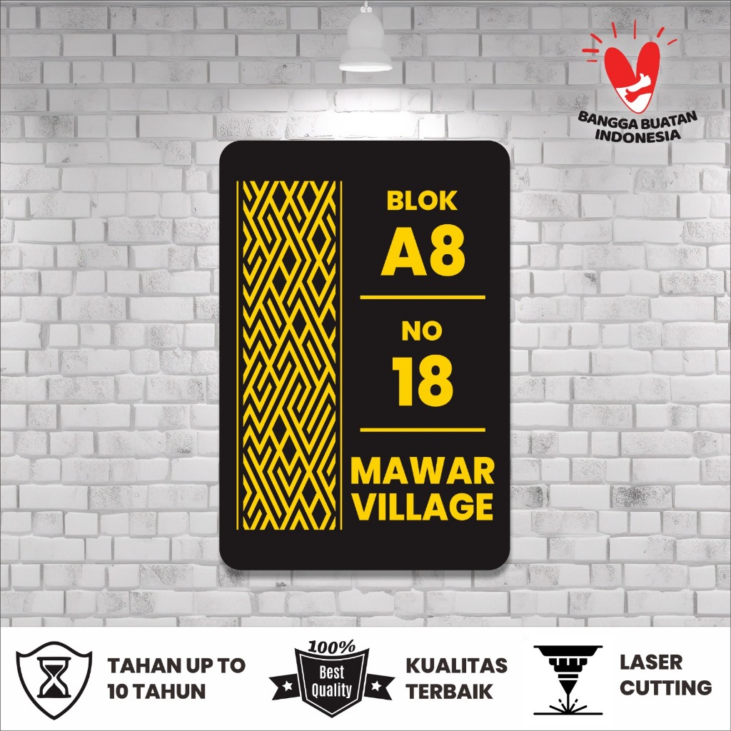 Nomor Rumah Akrilik Custom Papan Nomor Rumah Acrylic Aesthetic