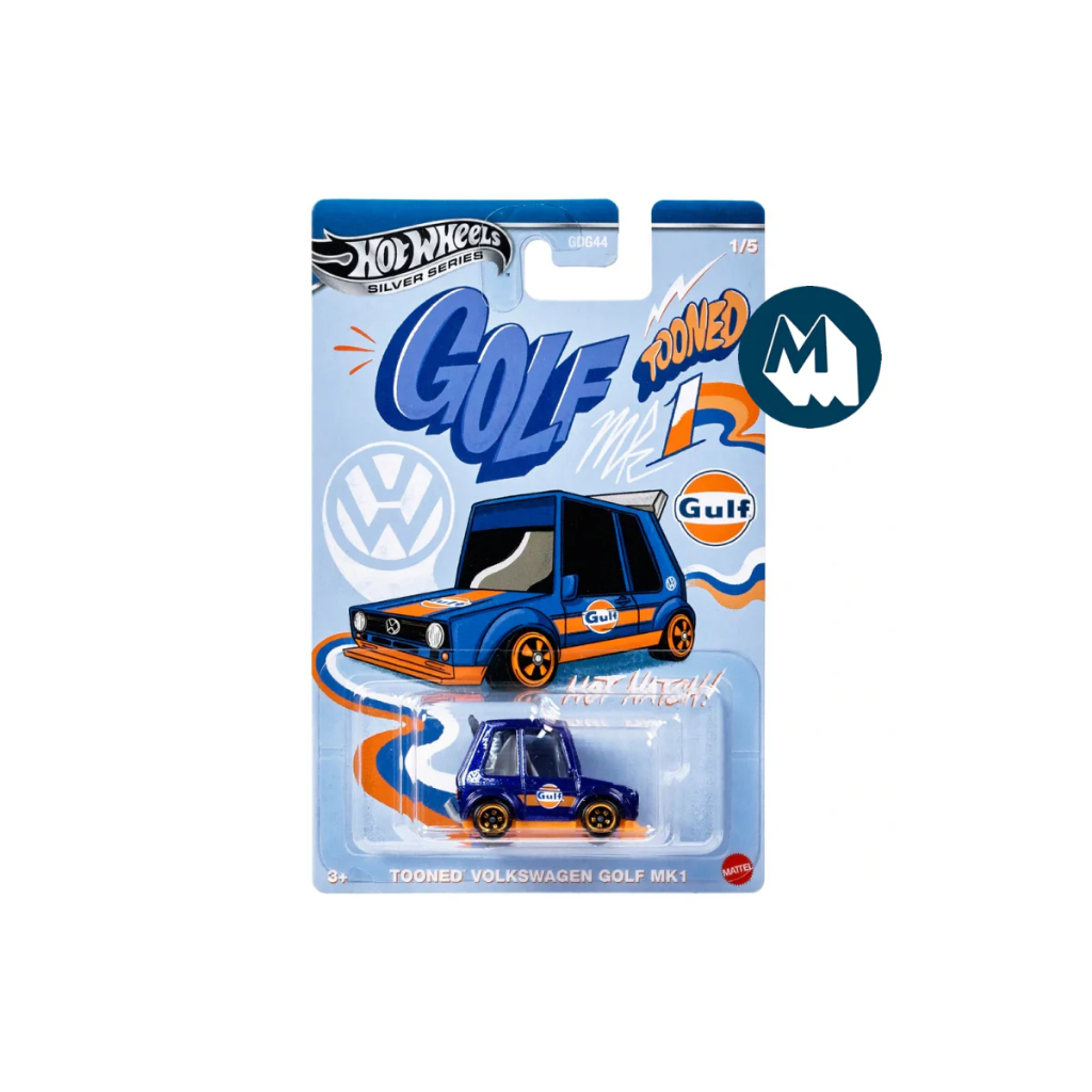 Hotwheels Silver Series Gulf Tooned VW Golf MK2