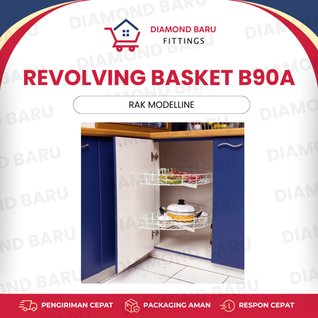 Revolving Basket Modelline B90A / Rak Putar Kitchen Set / Rak Sudut Lemari Dapur
