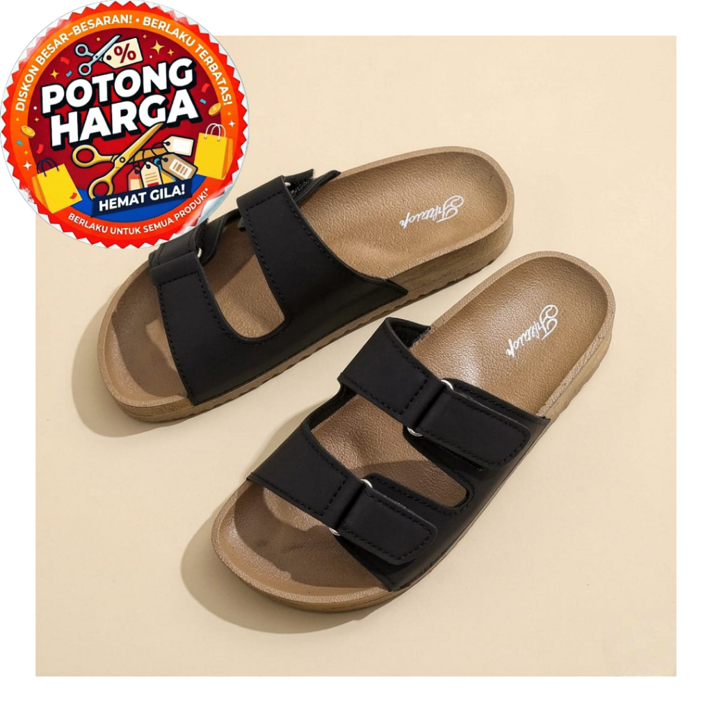 [KLAIM VOUCHER 5RB] ALVARA Sandal Couple Double Strap Unisex | M3507-1L