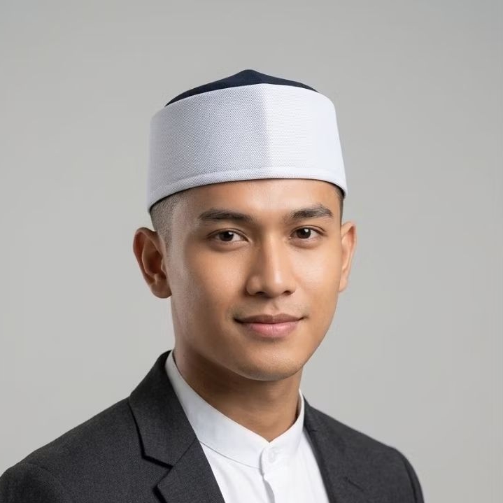 Peci Songkok Haji Putih Mesir Peci Kopyah Model Kerucut