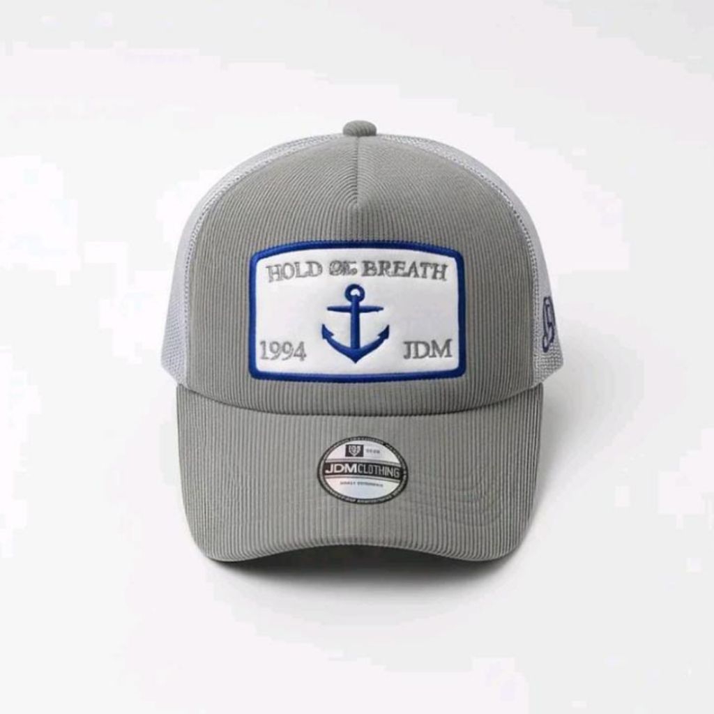 TOPI BASEBALL CORDUROY VISOR PENDEK BORDIR ABU