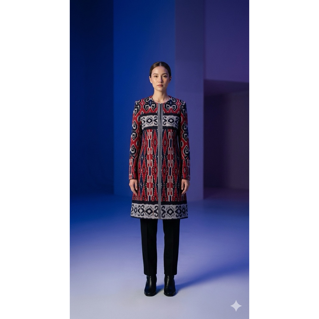 Cardigan tenun premium motif Ntt