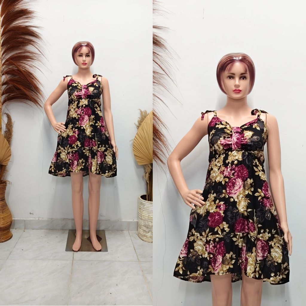 Rianny - Dress Tali Kupu Pita Pendek