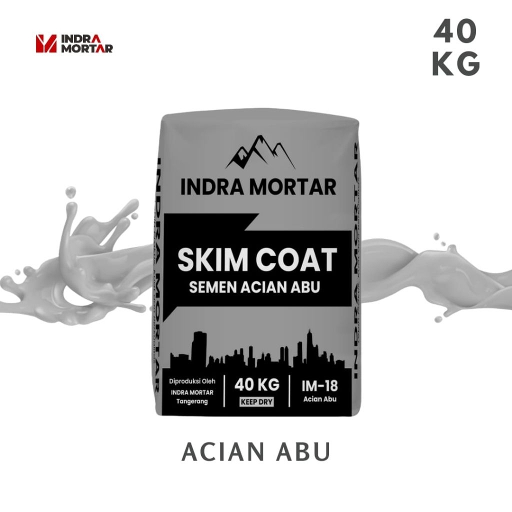 Semen Acian Abu || Semen Acian Plester Dan Beton Abu || Semen Skim Coat Abu || Semen Indra Mortar Be