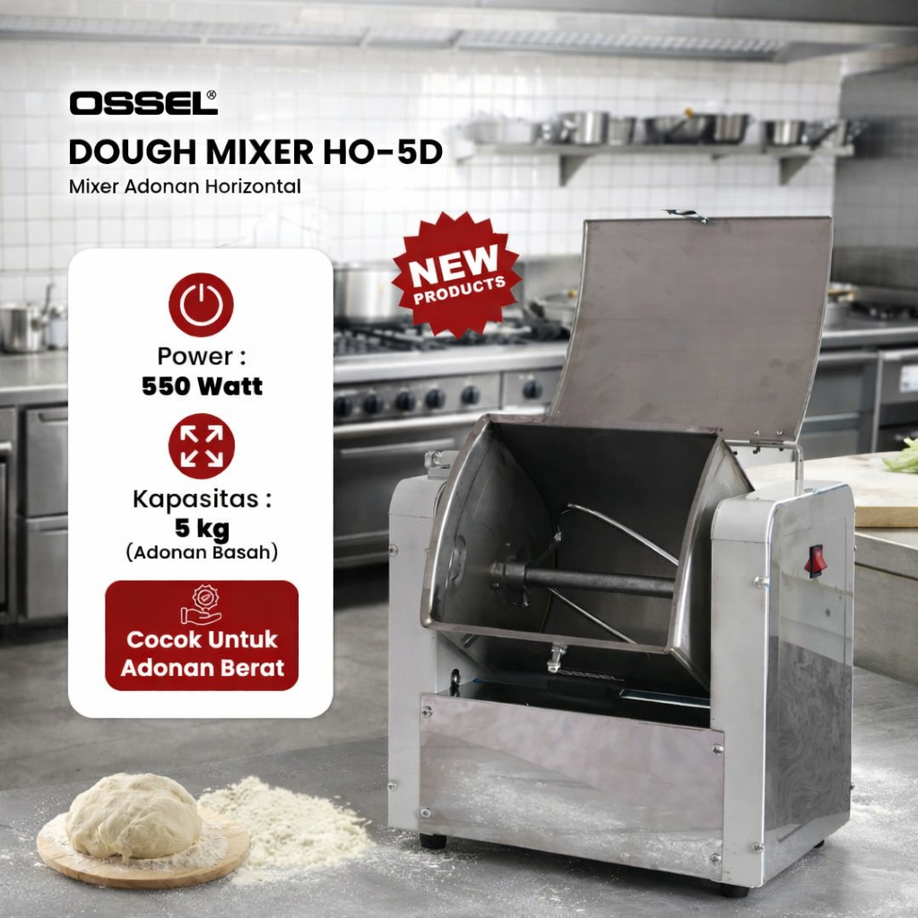 OSSEL Dough Mixer 5Kg Mixer Adonan Roti Horizontal HO-5D OSSEL