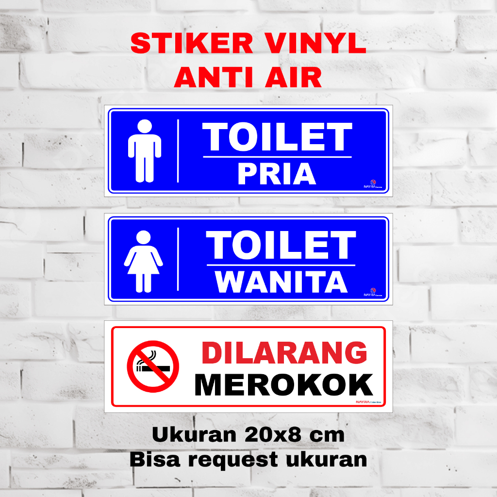 Sticker Tempat Wudhu Pria - Wanita / Musholla / Toilet Pria - Wanita / Dilarang