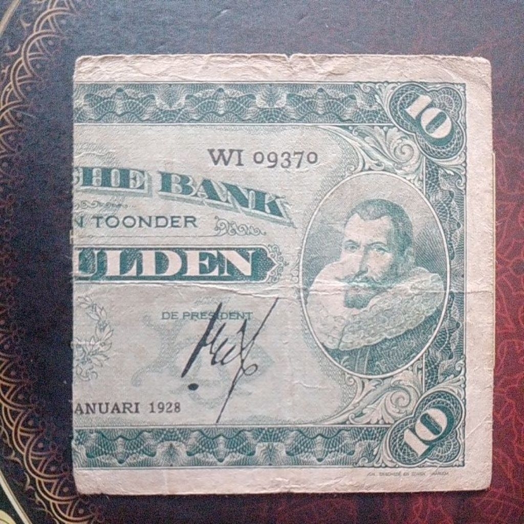 Uang Coen sanering 10 gulden 1928 fine