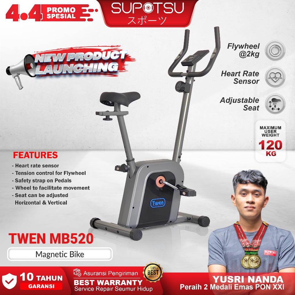 TWEN MB520 Alat Fitness Sepeda Statis Magnetic Bike
