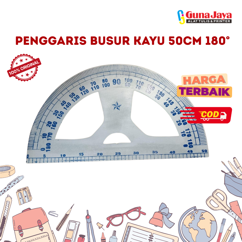 PENGGARIS BUSUR KAYU 50CM 180°