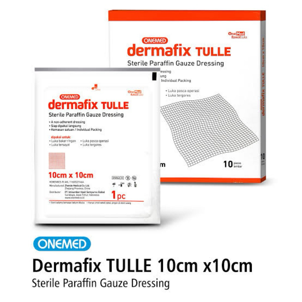 Dermafix tulle kasa jaring luka vaseline swab