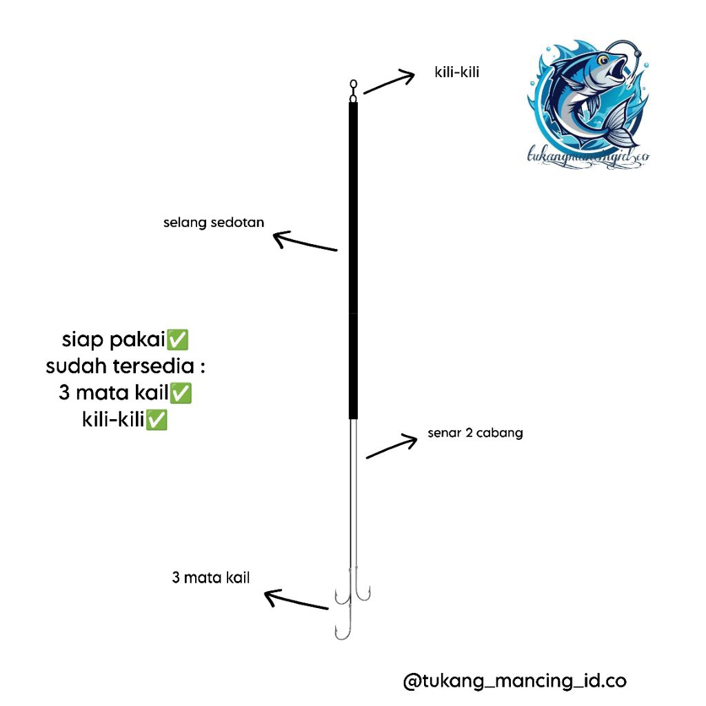 rangkaian/rakitan kail pancing untuk memancing ikan mujair/nila/belanak/mas/Nilam dll