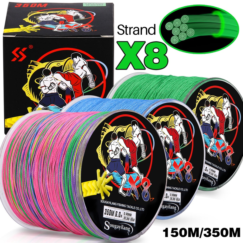 Sougayilang X8 Senar Pancing Anyaman 150m 15-80LB Senar Pancing Kuat Senar Multifilamen PE Senar Pan