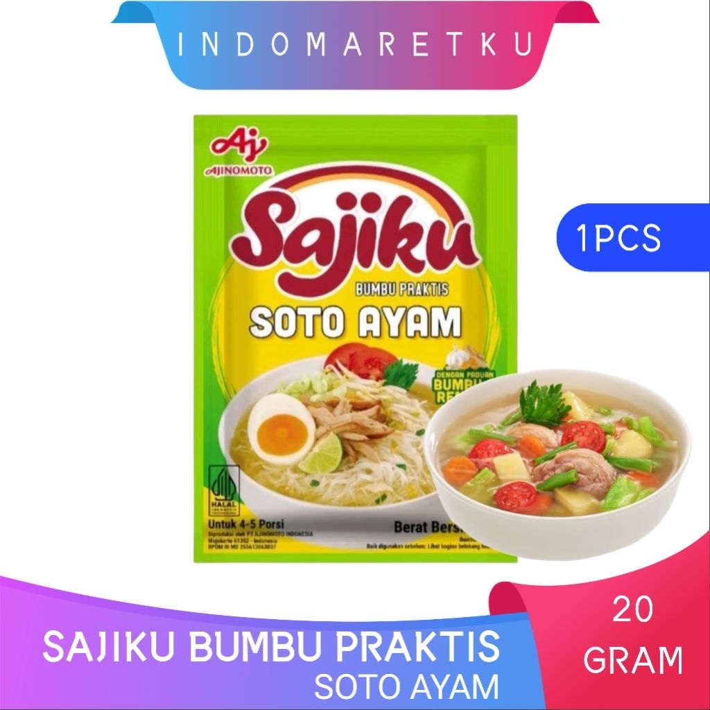 Sajiku Bumbu Praktis Soto Ayam 20g - Bumbu Masak Instan Soto Kuning Rempah 1 pcs