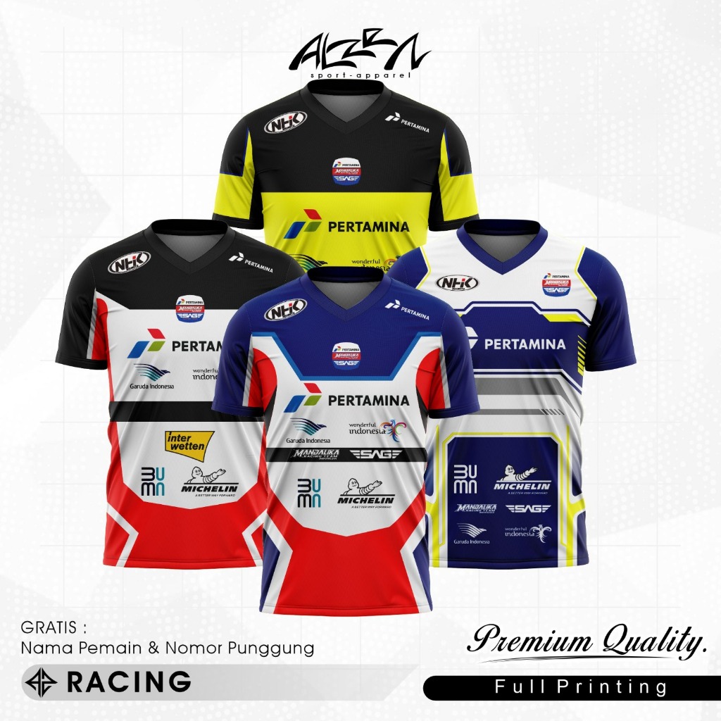 Kaos Jersey Mandalika Racing Kerah O Shopee Dryfit Custom Free nama