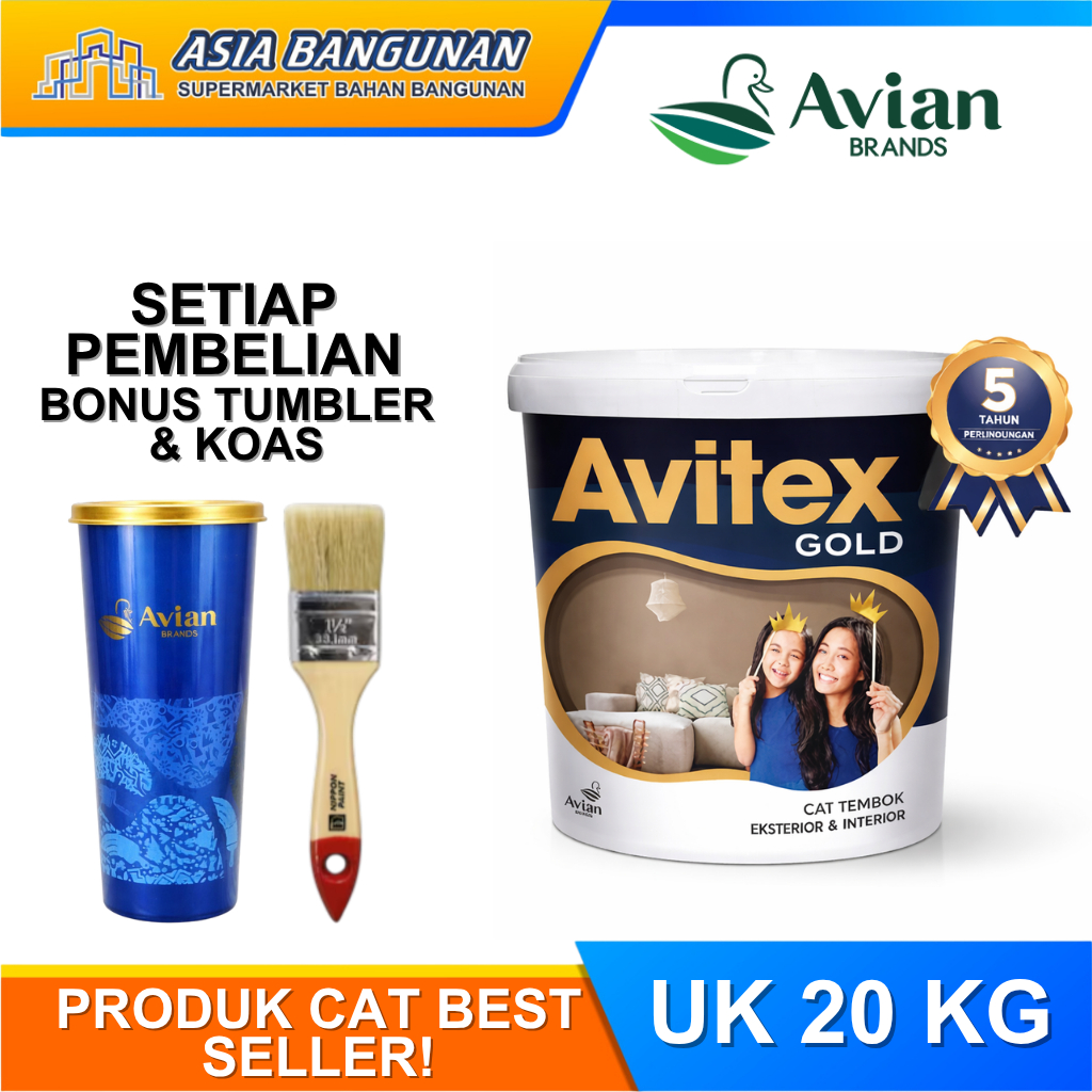 Cat Tembok Avian Avitex Gold 25kg Interior Eksterior - Cat Pail Avitex Gold 25 kg