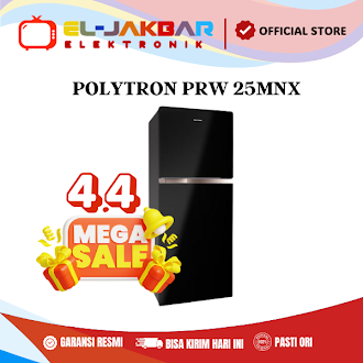 Kulkas POLYTRON PRW 25MNX Top Freezer 240L Tempered Glass Door PRW-25MN 25MN PRW25MNX 25MNX