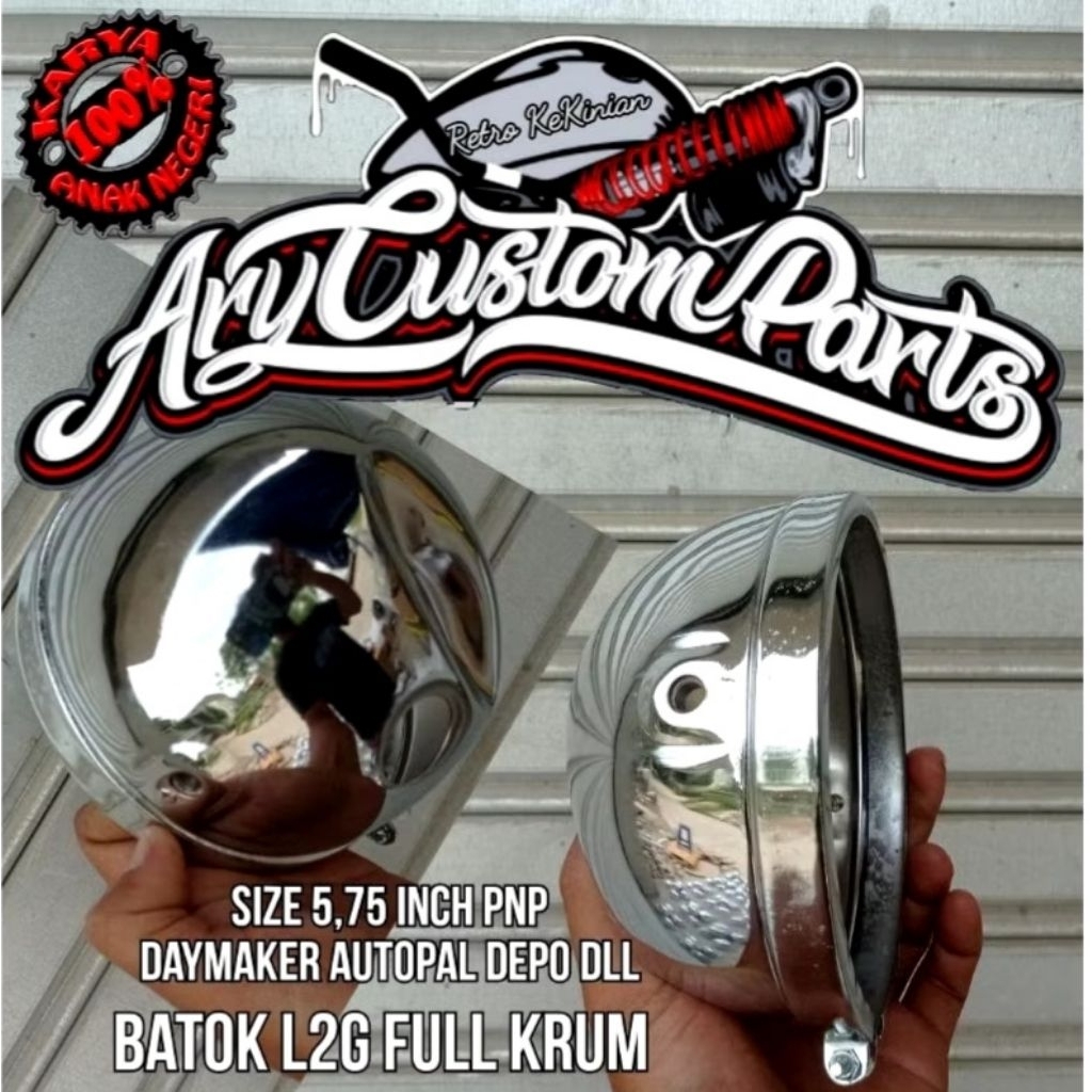 Batok lampu 5,75 inch 7 inch 5 inch pesek jute l2g bisa buat lampu led depo autopal dll
