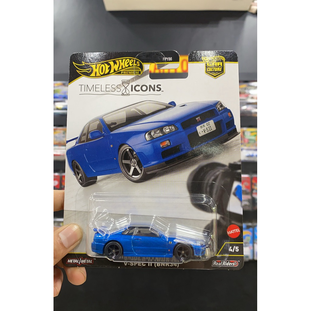 HotWheels Premium Timeless Icon R34 Blue