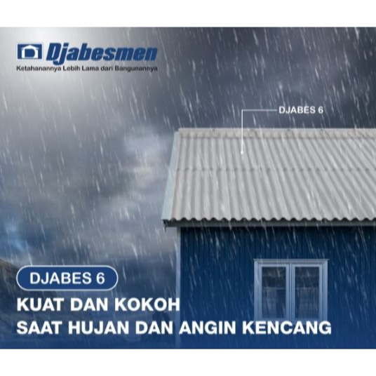 Djabesmen Asbes Djabes 6 Atap Gelombang Besar Fiber Semen ( Pembelian Minimal 100 Lembar )