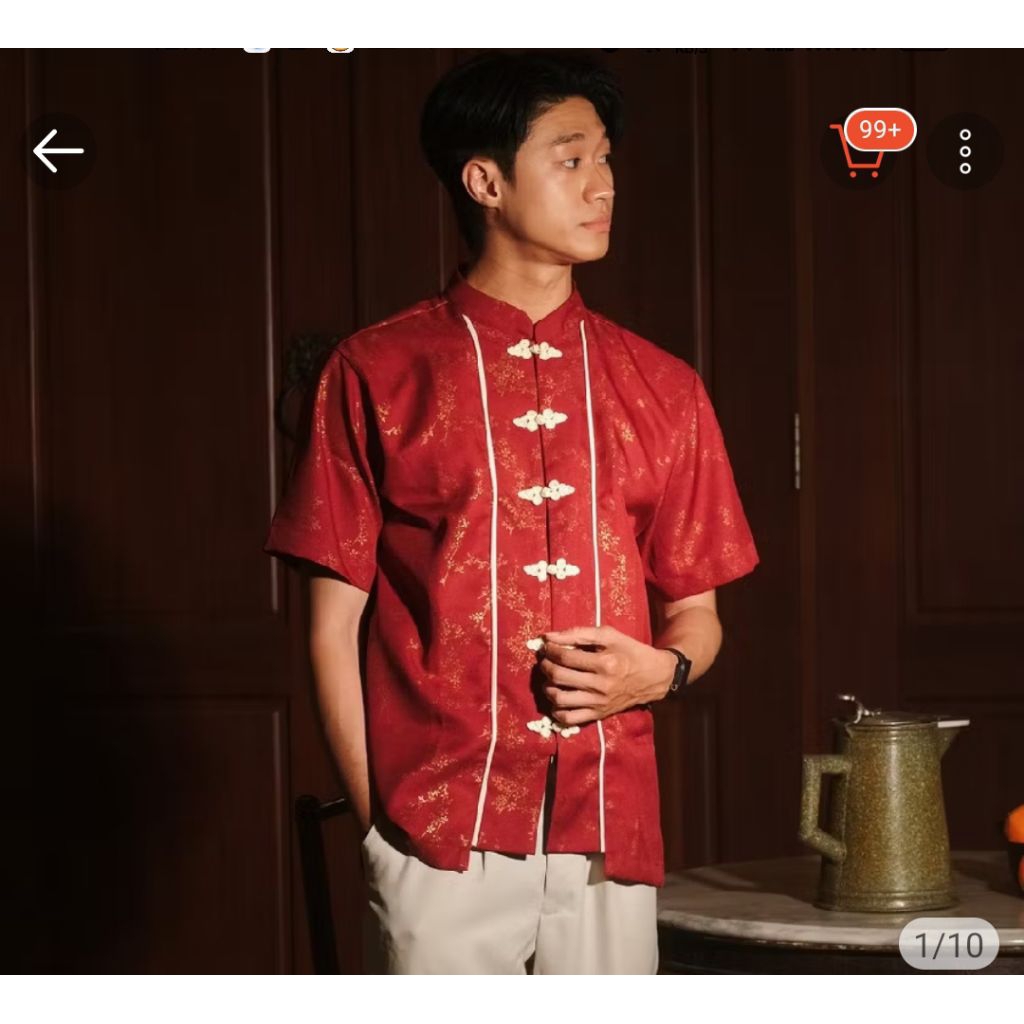 cheongsam pria merah S prelov