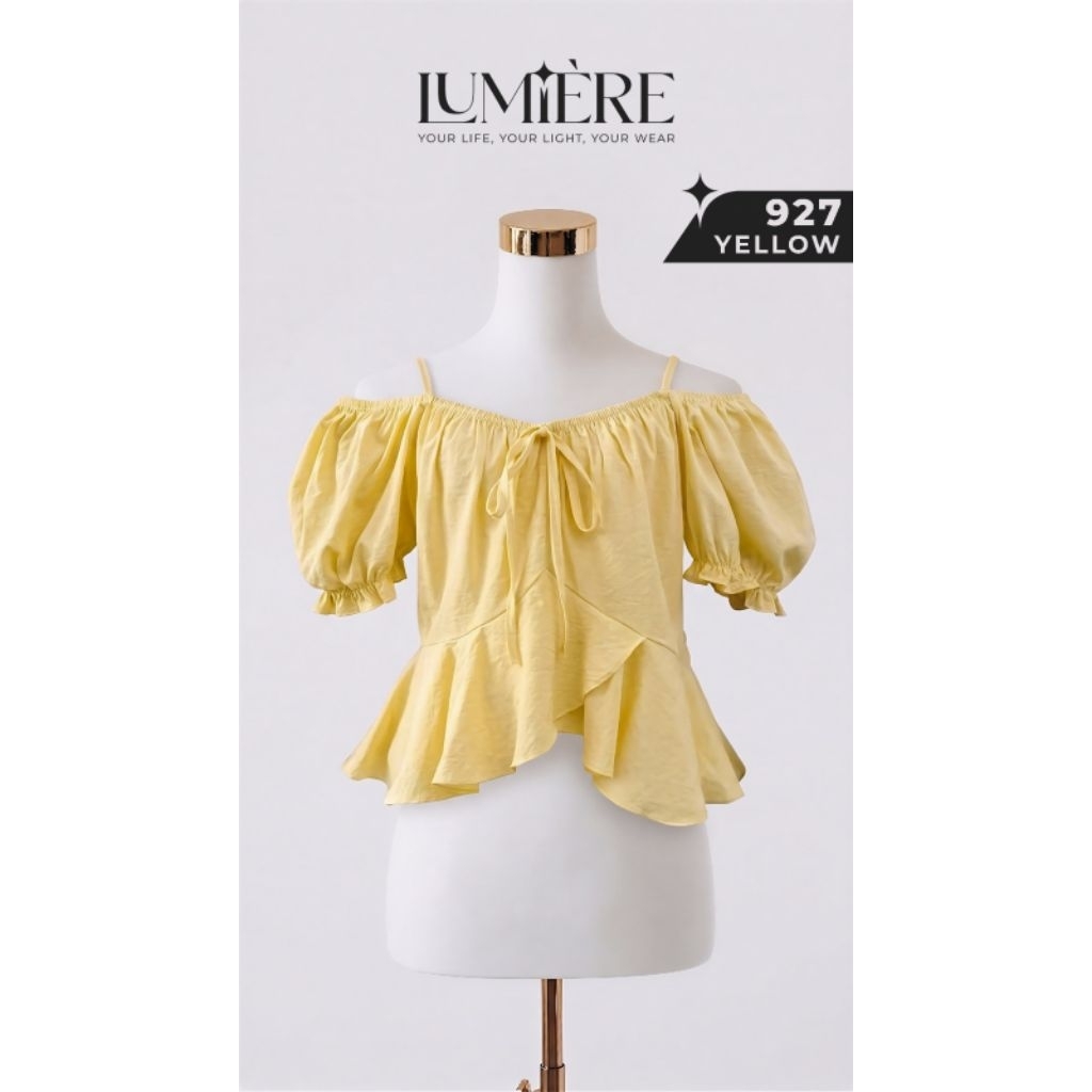 OFF-SHOULDER PEPLUM DENGAN PUFF SLEEVE
