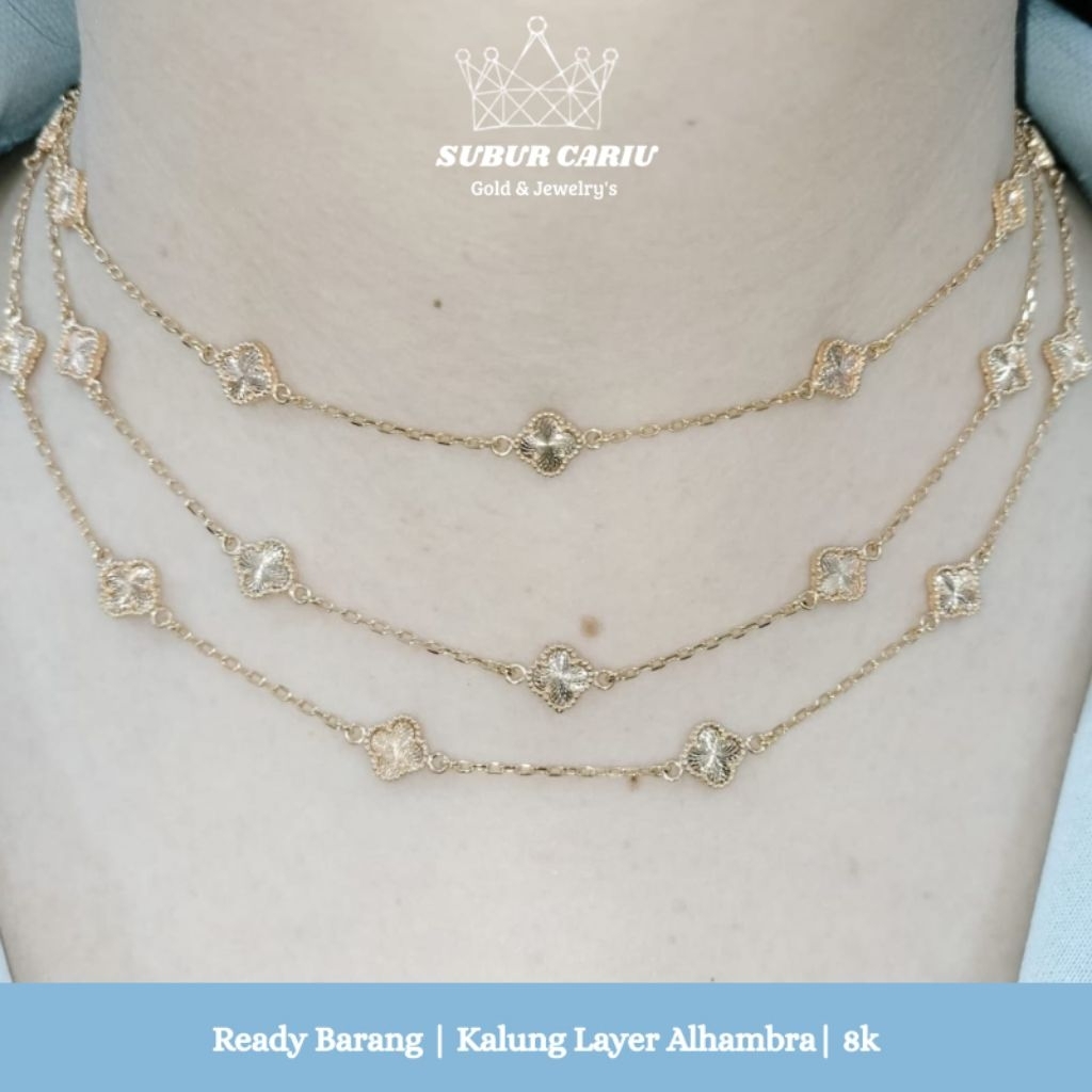 set peralatan necklace alhambra 8k