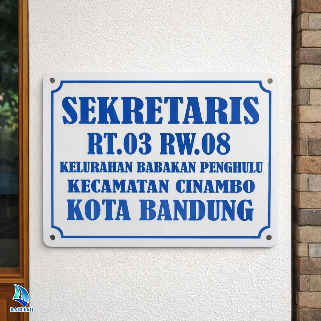 Papan Nama Alamat Sekertaris Akrilik Acrylic | No rumah 30x40 cm
