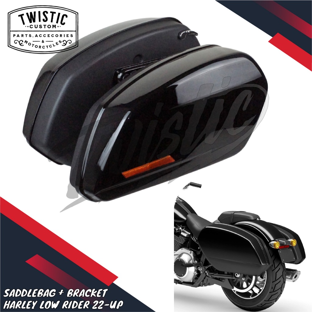 Saddlebag Saddle Bag Side Bag Side Box Boks Tas Samping + Bracket Rack Rak Motor Harley Davidson Low