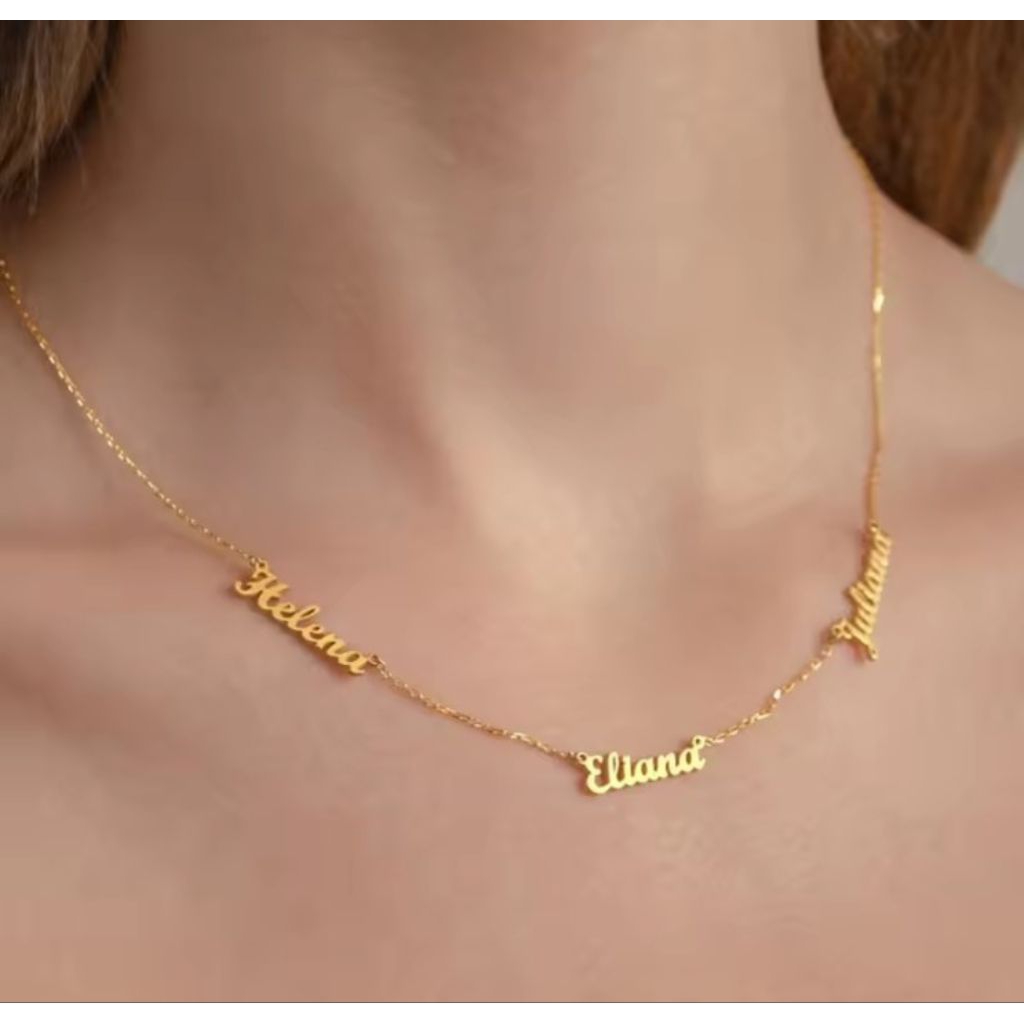 kalung nama 3 nama kustom titanium kalung nama anak perempuan nama titanium cantik dan elegan kalung