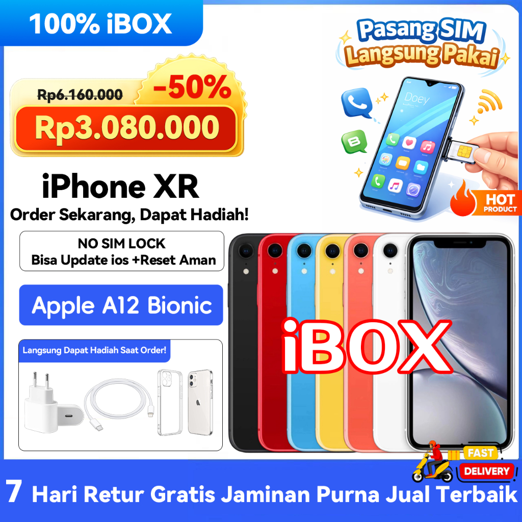 iBOX iPhone XR 64GB/128GB Fullset Second Mulus Good Conditions Lcd Original 100% | Like New | No Ref