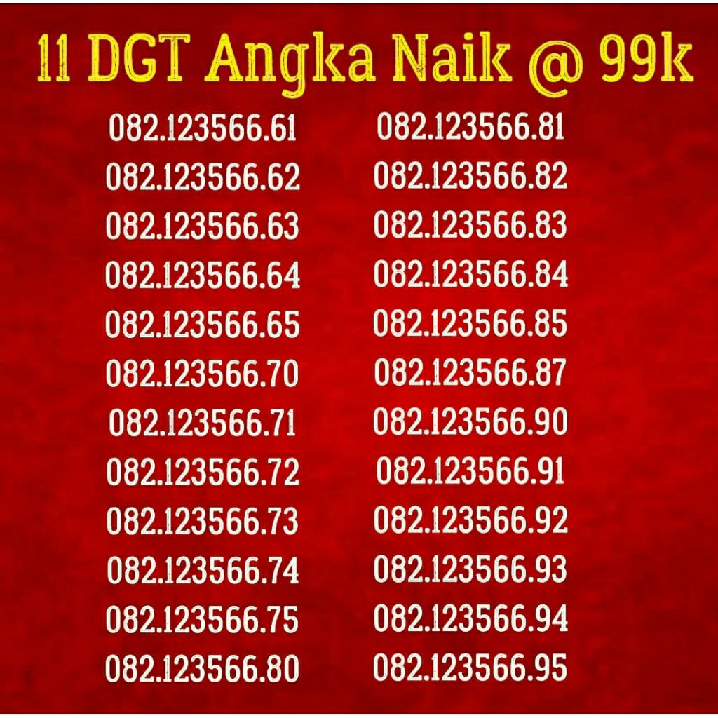 Nomor Cantik SIMPATI 11 digit Seri Naik MURAH