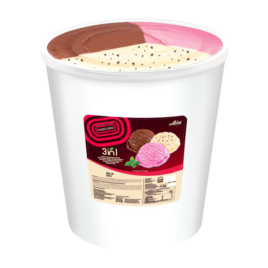 Es Krim Bucket Aice 8 Liter - Rasa 3in1 (HALOCOKO BUCKET SERIES)