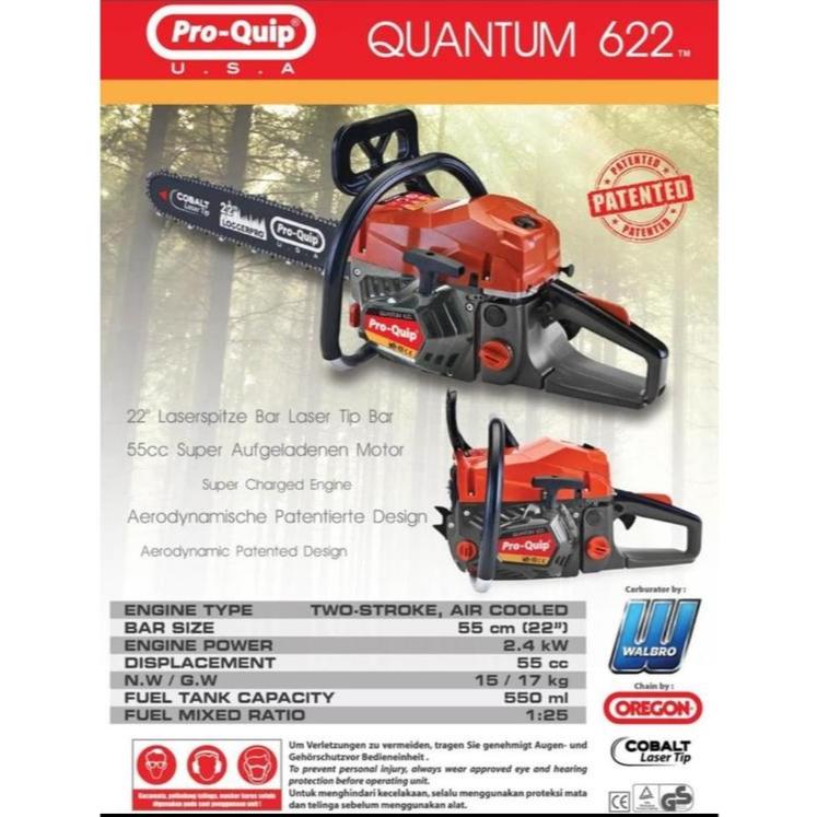PRO-QUIP Gergaji mesin Quantum622 22inch Chainsaw Proquip 22" Quantum 622 22 inch