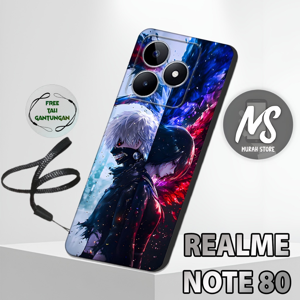 MS17 / Softcase Karet  REALME NOTE 80 + TALI GANTUNGAN HP / Motif Anime / Case Hp REALME NOTE 80 / S