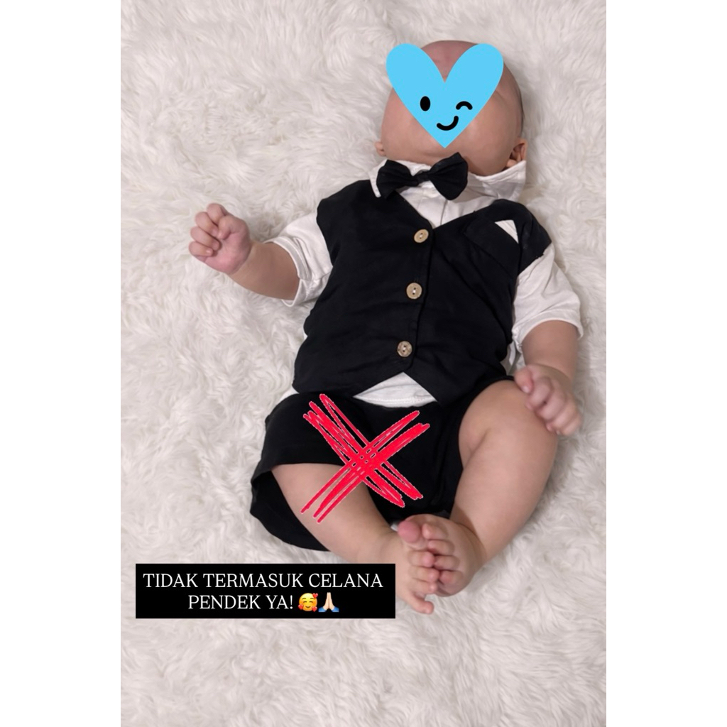 PRELOVED BAJU ATASAN JAS BLAZER BAYI HITAM PUTIH