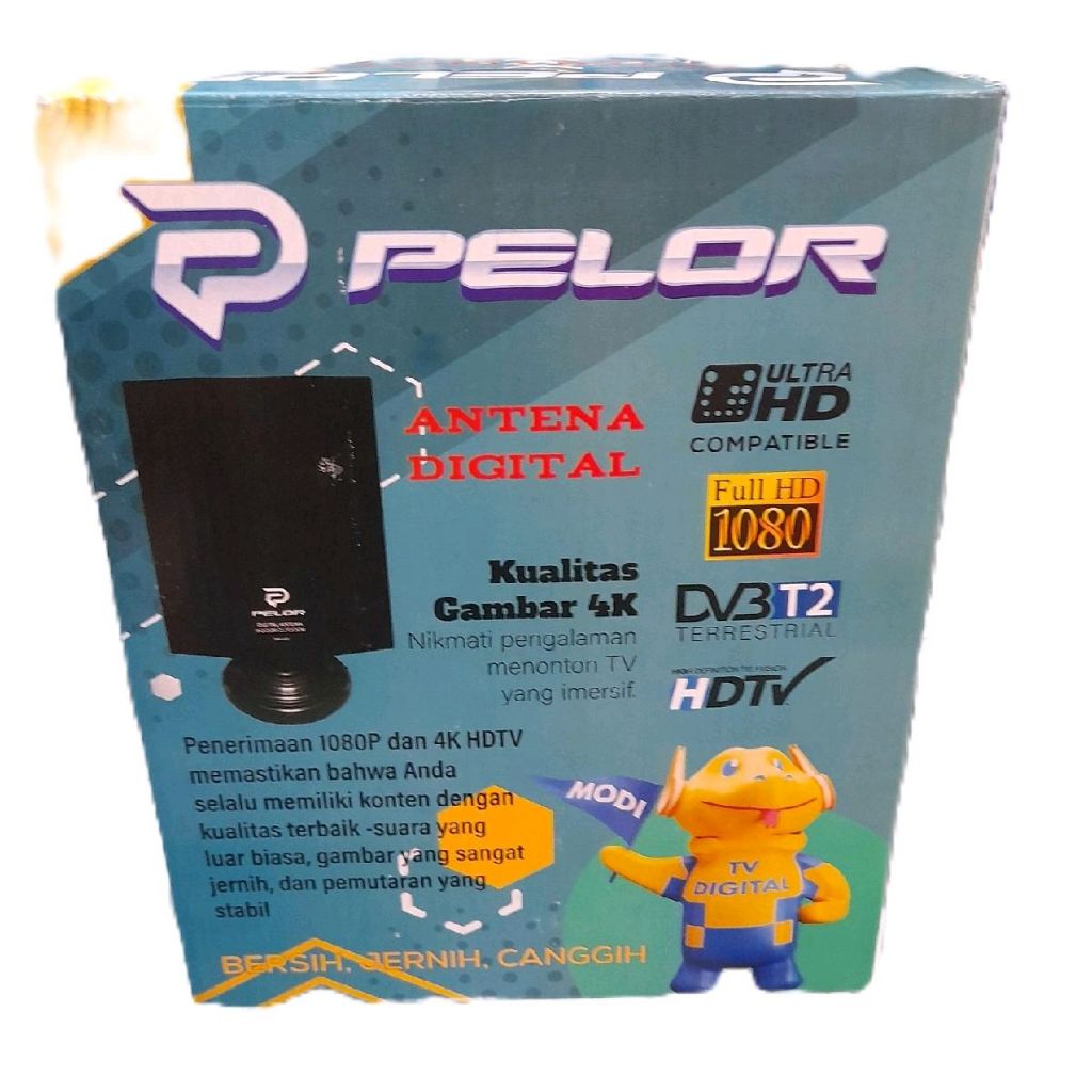 Antena TV Digital PELOR 822 TV DVB T2 - Penerimaan Full HD 1080P dan Ultra HD 4K HDTV, Kabel Coaxial