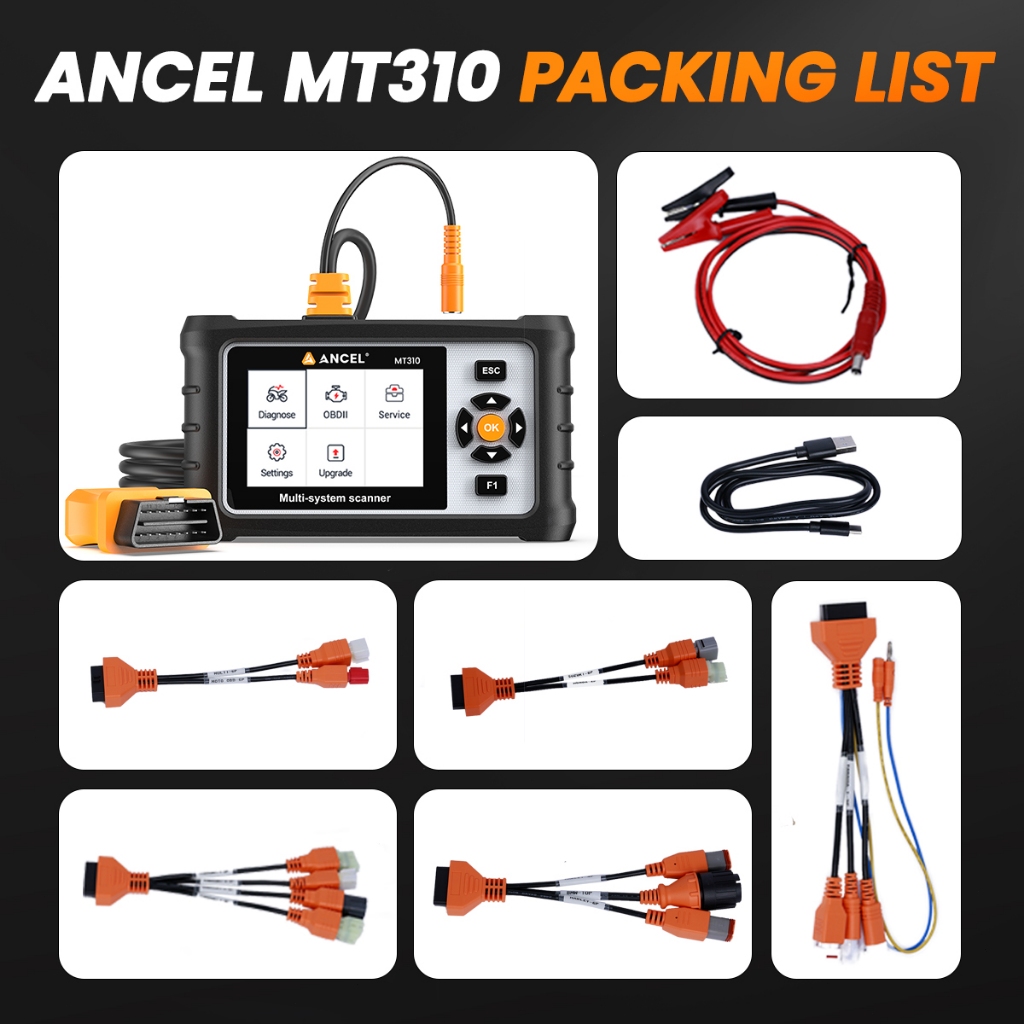 Ancel Mt310 Obd2 Scanner Motor, Motorcycle Diagnostic Tool For Yamaha Honda Haojue Harley Bmw Read &