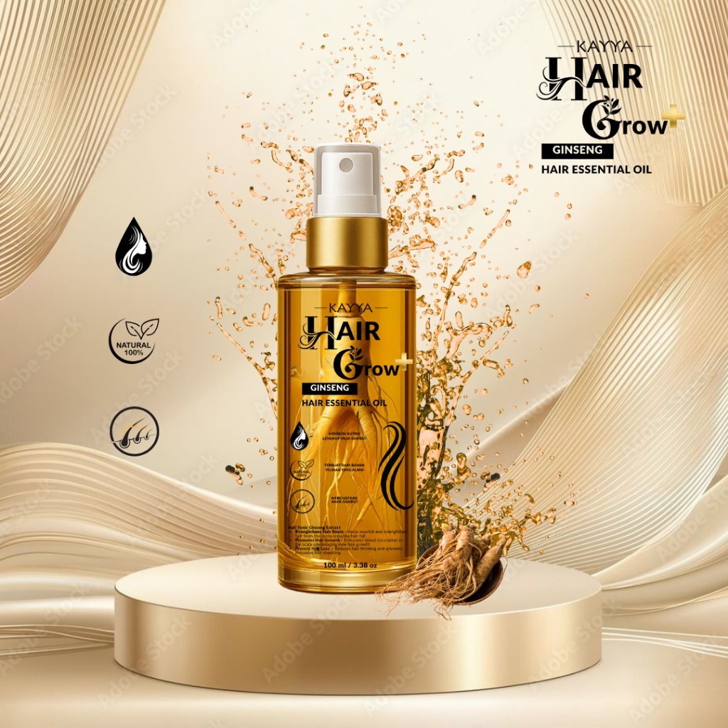 Kayya Hair Grow Plus Ginseng | Serum Penumbuh Rambut & Anti Rontok Hair Tonic Ginseng