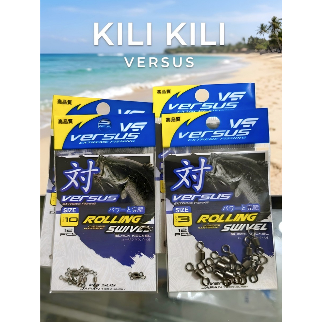 Kili Kili Pancing Versus Rolling Swivel No.1 - No.10 Perbungkus (Hitam) Murah