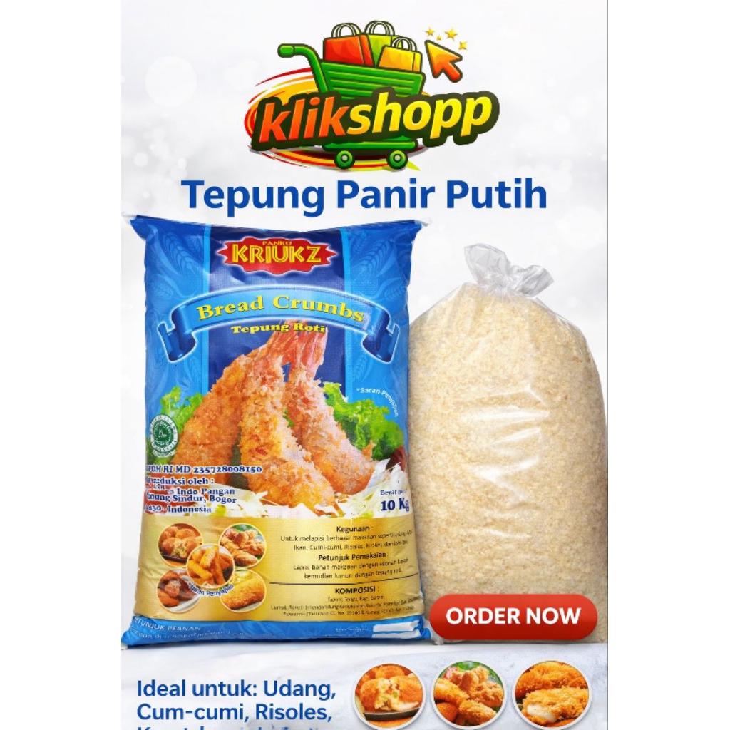 Tepung Panir Putih 1kg Premium Crispy Renyah Untuk Fried Chicken Nugget Usaha